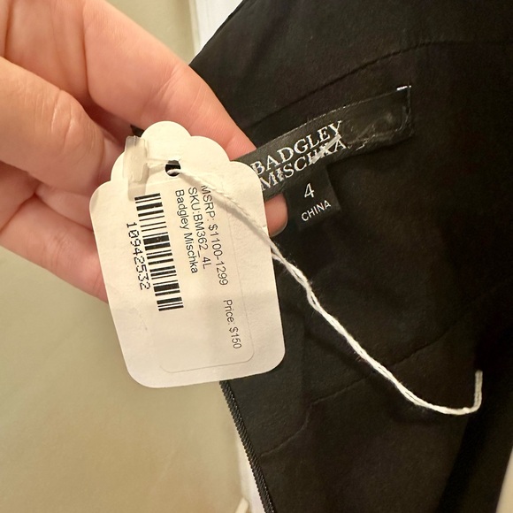 Badgley Mischka Metallic Miramare Gown Full Length Lined Size 4 - Picture 10 of 10